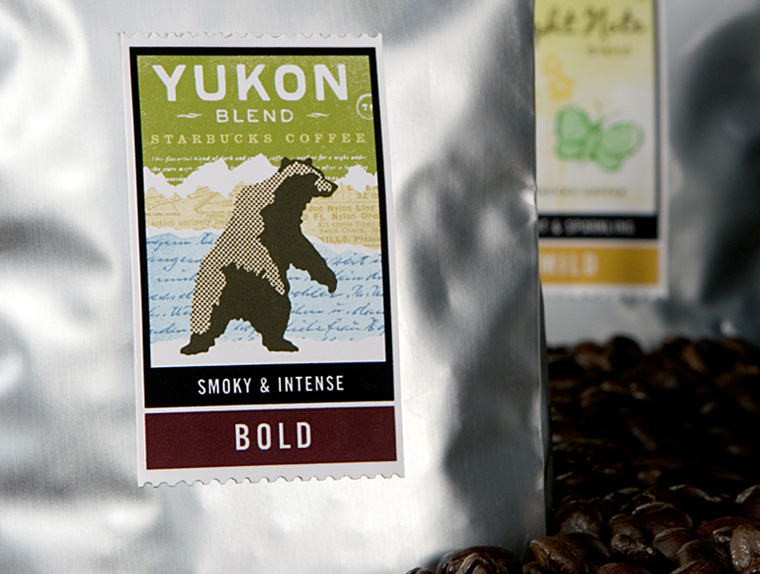 Starbucks packaging Yukon stamp design