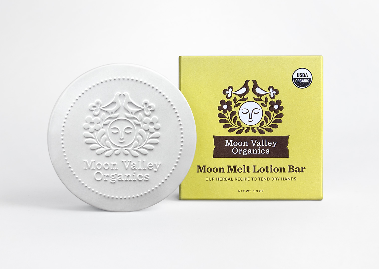 Moon Valley Organics lotion bar packaging